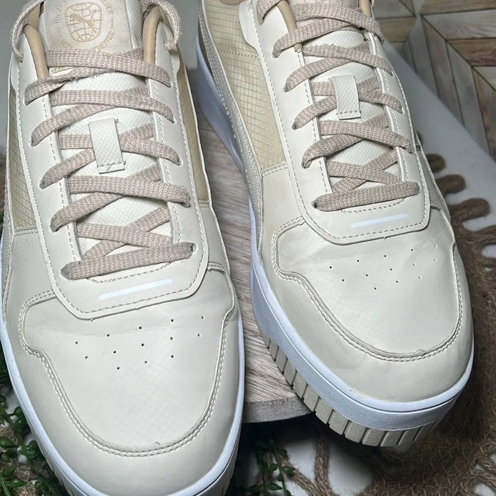 PUMA Carina Street Better Platform Sneakers Cream & White Casual‎ Comfy Leather